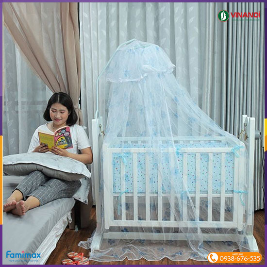 Nôi gỗ tự động cho bé 4 trong 1 VINANOI