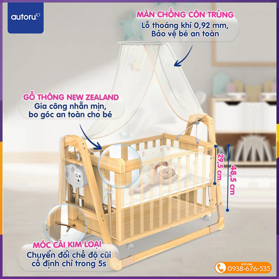 Nôi gỗ tự động Autoru Z5