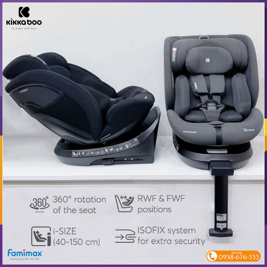 Ghế ngồi ô tô xoay 360° Kikkaboo I-Orbit