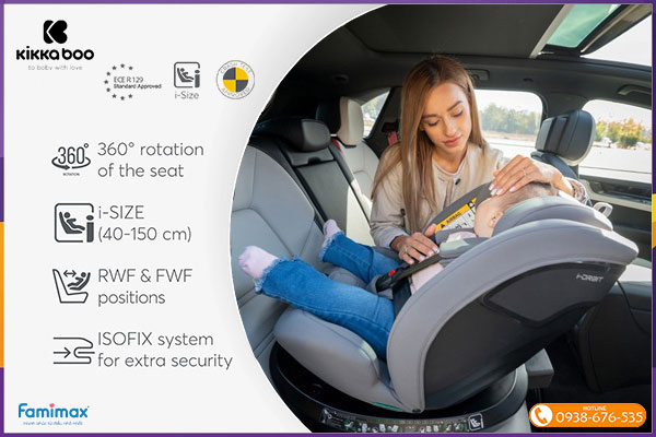 Ghế ngồi ô tô xoay 360° Kikkaboo i-Orbit