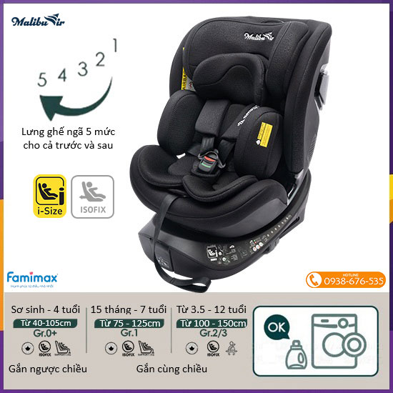 Ghế ngồi ô tô MalibuAir Luna 360° I-Size