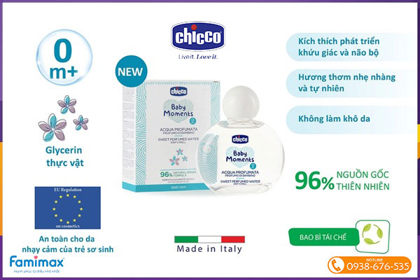 Nước hoa cho bé hương tự nhiên Chicco 0+ 100ML