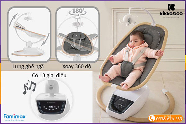 Nôi đưa tự động Kikkaboo BeeMoove