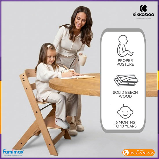 Ghế ăn dặm Kikkaboo Nordy Wood