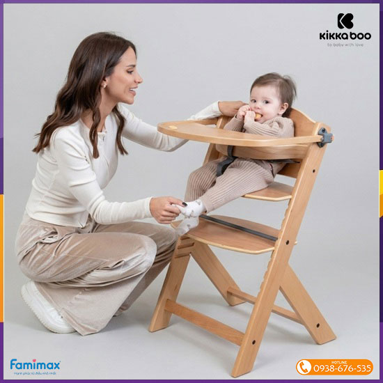 Ghế ăn dặm Kikkaboo Nordy Wood