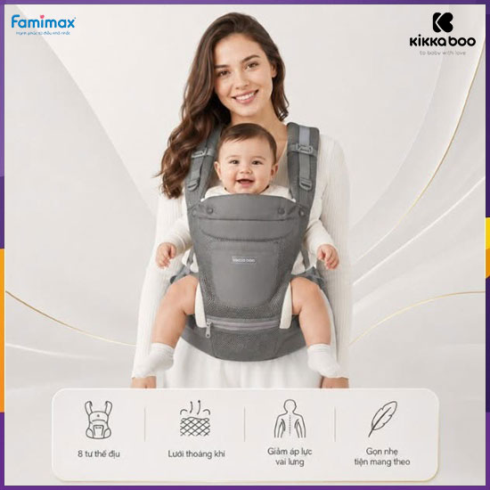 Địu ngồi cho bé Kikkaboo Chloe