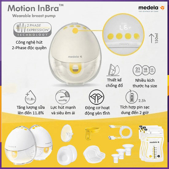 Máy hút sữa không dây Medela Motion Inbra