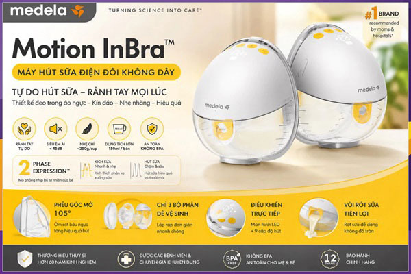 Máy hút sữa không dây Medela Motion Inbra
