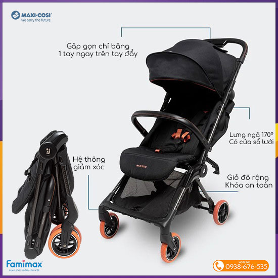 Xe đẩy gấp gọn Maxi-Cosi Oslo Carbon