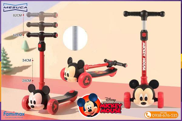 Xe scooter gấp gọn Mesuca 3D Mickey Mouse