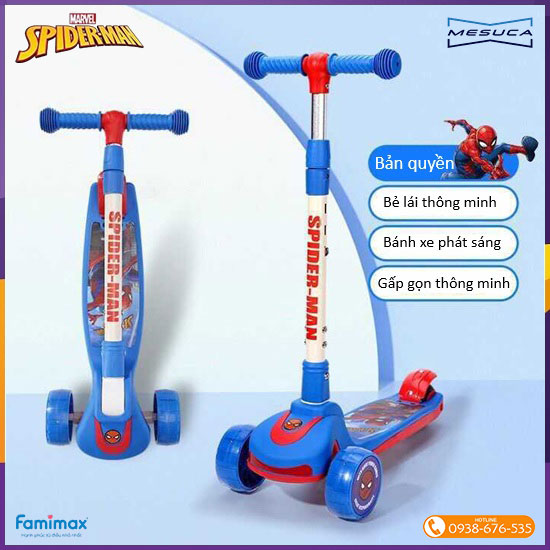 Xe scooter 3 bánh gấp gọn Mesuca spider-Man 