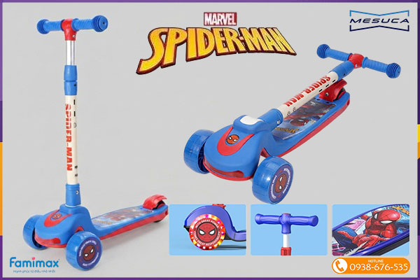 Xe scooter 3 bánh gấp gọn Mesuca Spider-Man 