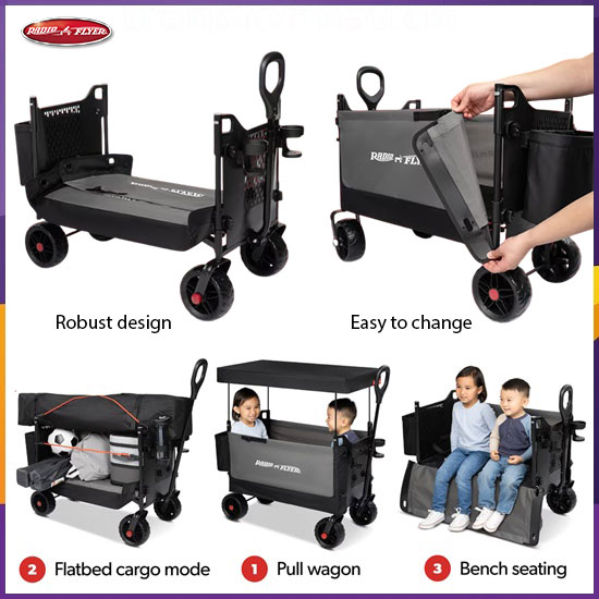 Xe đẩy kéo Radio Flyer Flex Hauler Kid & Cargo Wagon