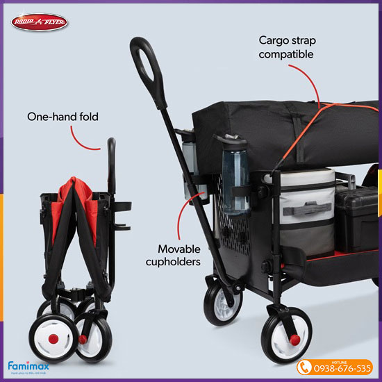 Xe kéo gấp gọn Radio Flyer Kid & Cargo Sport Wagon