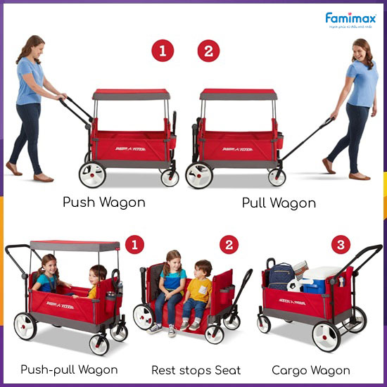 Xe kéo đẩy Radio Flyer Convertible Stroll 'n Wagon
