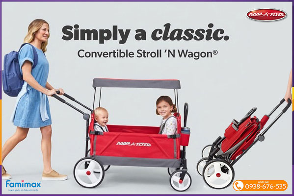 Xe kéo đẩy Radio Flyer Convertible Stroll 'n Wagon