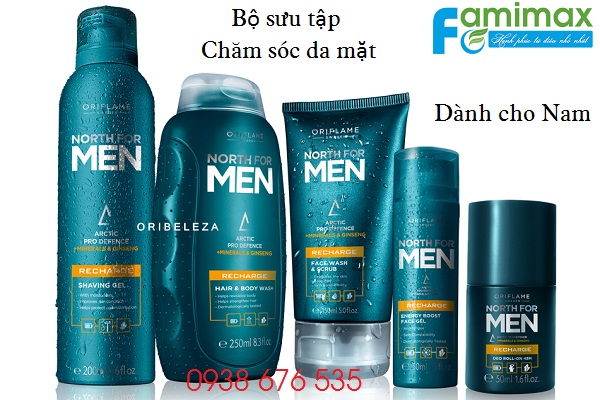 Sữa rữa mặt cho nam Oriflame North for Men Recharge Face Wash and Scrub