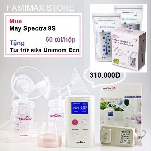 Mua máy hút sữa Spectra tặng túi trữ sữa