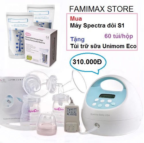 Mua máy hút sữa Spectra tặng túi trữ sữa