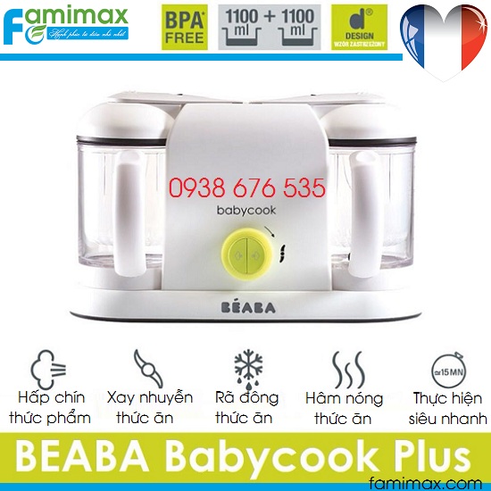 Máy xay hấp thức ăn Beaba Babycook 4in1 Plus bảo hành 24 tháng