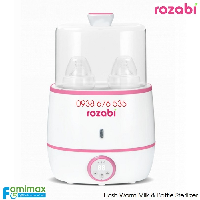 Máy hâm sữa và khử trùng bình Rozabi Flash