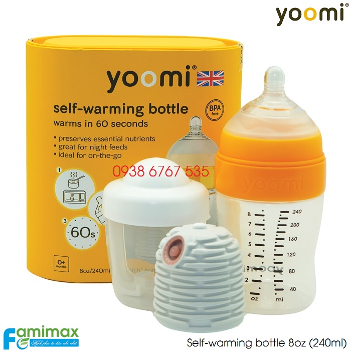 Bộ bình tự hâm nóng và ủ sữa cho bé Yoomi