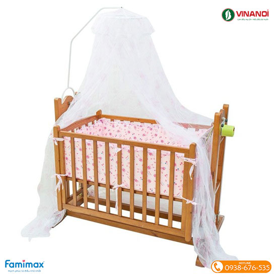 Nôi gỗ tự động cho bé 4 trong 1 VINANOI