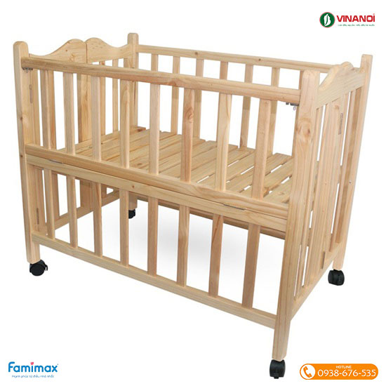 Nôi gỗ cho bé ngủ cạnh giường VINANOI