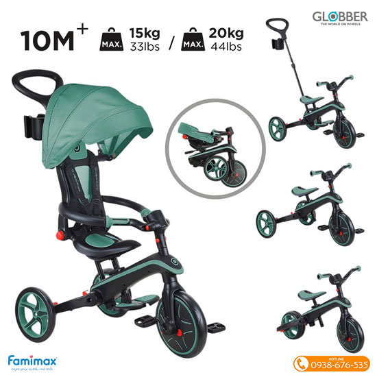 Xe đạp 3 bánh Globber Explorer 4-in-1